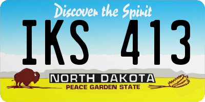 ND license plate IKS413