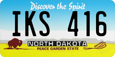 ND license plate IKS416