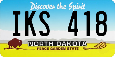 ND license plate IKS418
