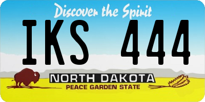ND license plate IKS444