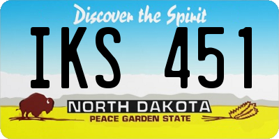 ND license plate IKS451