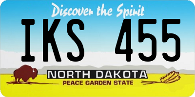 ND license plate IKS455