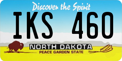 ND license plate IKS460