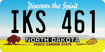 ND license plate IKS461