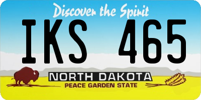 ND license plate IKS465