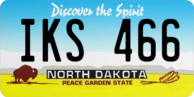 ND license plate IKS466