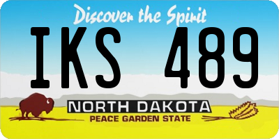 ND license plate IKS489