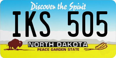ND license plate IKS505
