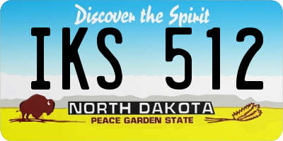 ND license plate IKS512