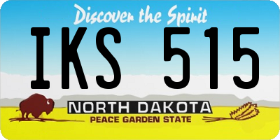 ND license plate IKS515