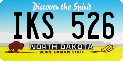 ND license plate IKS526