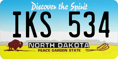 ND license plate IKS534