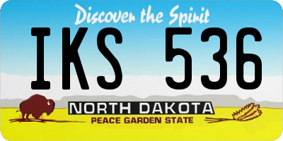 ND license plate IKS536