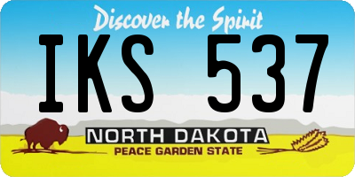 ND license plate IKS537
