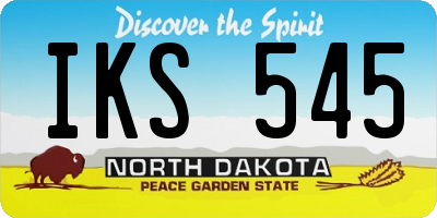 ND license plate IKS545