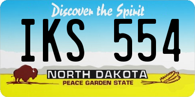 ND license plate IKS554