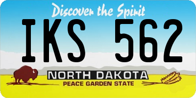ND license plate IKS562