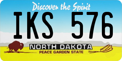 ND license plate IKS576