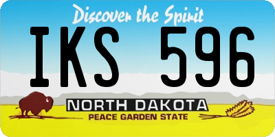 ND license plate IKS596