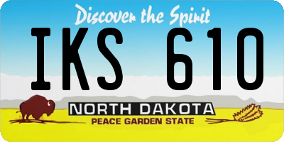 ND license plate IKS610
