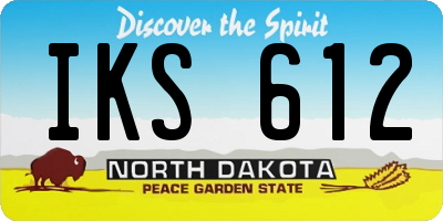 ND license plate IKS612