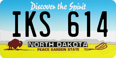 ND license plate IKS614