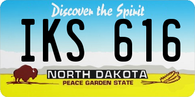 ND license plate IKS616