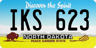 ND license plate IKS623