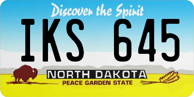 ND license plate IKS645