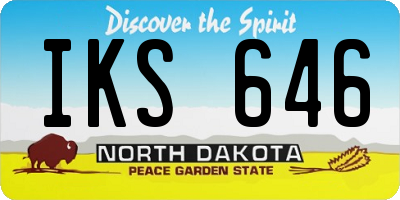 ND license plate IKS646