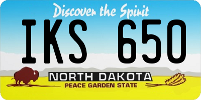 ND license plate IKS650