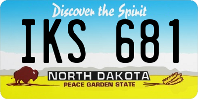ND license plate IKS681
