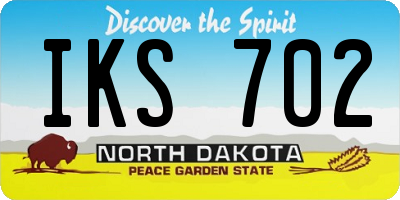 ND license plate IKS702