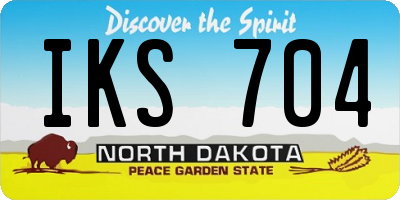 ND license plate IKS704