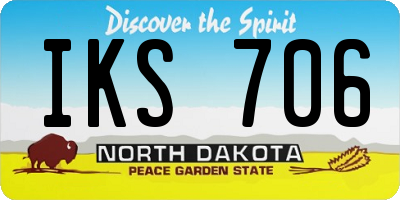 ND license plate IKS706
