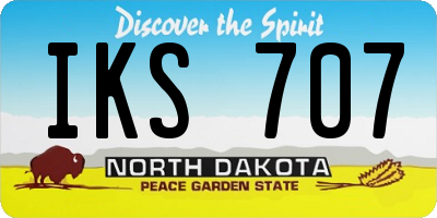 ND license plate IKS707