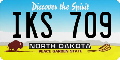 ND license plate IKS709