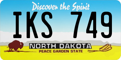 ND license plate IKS749