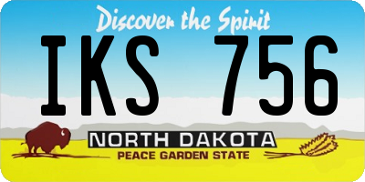 ND license plate IKS756