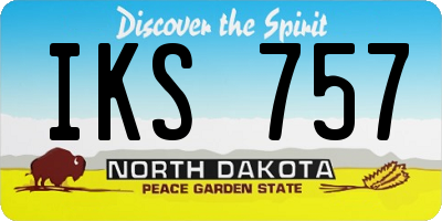 ND license plate IKS757