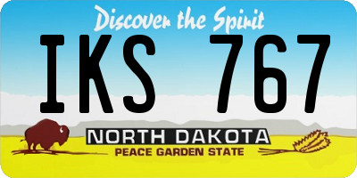 ND license plate IKS767