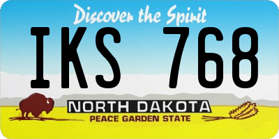 ND license plate IKS768