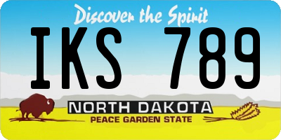 ND license plate IKS789