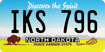ND license plate IKS796