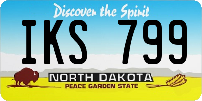 ND license plate IKS799