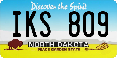 ND license plate IKS809