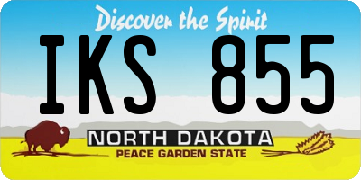 ND license plate IKS855