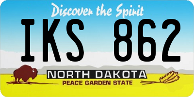 ND license plate IKS862