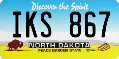 ND license plate IKS867