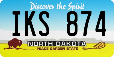 ND license plate IKS874